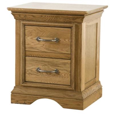 Limoges Sold Oak 2 Drawer Bedside